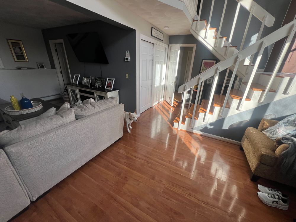 Restored Hardwood Floors and Staircase