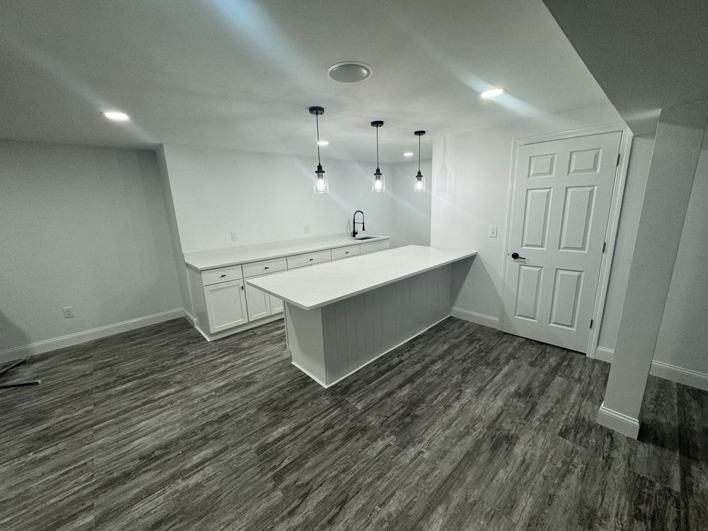 Finished Basement with Bar and Laundry