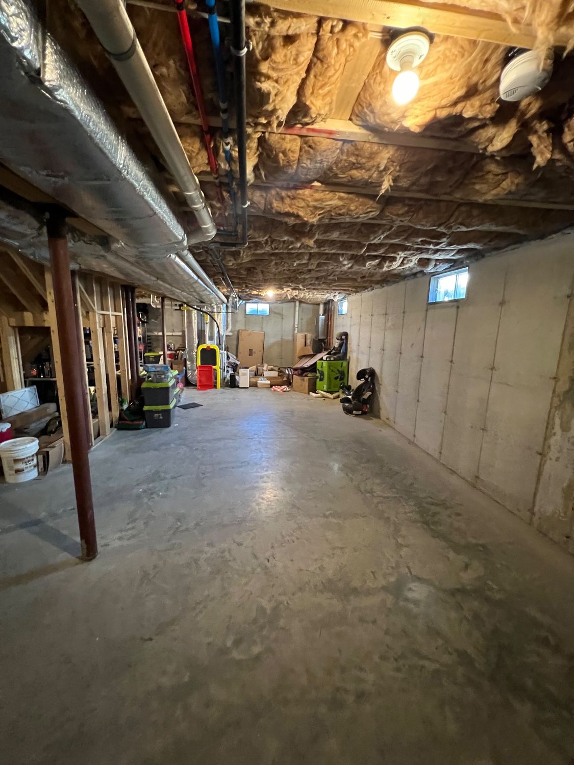 The same basement before the work